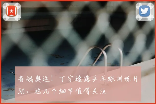 备战奥运！丁宁透露乒乓球训练计划，这几个细节值得关注